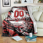 Personalised St Kilda Saints Fan Pride Blanket Crusader Mascot Graphic Art With Melbourne City Skyline