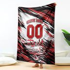 Personalised St Kilda Saints Fan Pride Blanket Crusader Mascot Graphic Art With Melbourne City Skyline