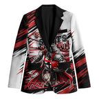 Personalised St Kilda Saints Fan Pride Blazer Crusader Mascot Graphic Art With Melbourne City Skyline