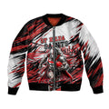 Personalised St Kilda Saints Fan Pride Bomber Jacket Crusader Mascot Graphic Art With Melbourne City Skyline