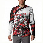 Personalised St Kilda Saints Fan Pride Button Sweatshirt Crusader Mascot Graphic Art With Melbourne City Skyline