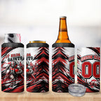 Personalised St Kilda Saints Fan Pride 4 in 1 Can Cooler Tumbler Crusader Mascot Graphic Art With Melbourne City Skyline