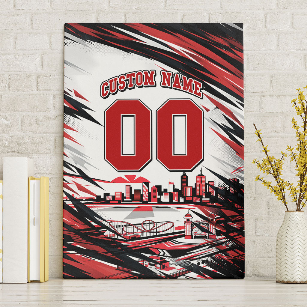 Personalised St Kilda Saints Fan Pride Canvas Wall Art Crusader Mascot Graphic Art With Melbourne City Skyline