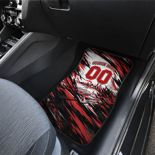 Personalised St Kilda Saints Fan Pride Car Mats Crusader Mascot Graphic Art With Melbourne City Skyline