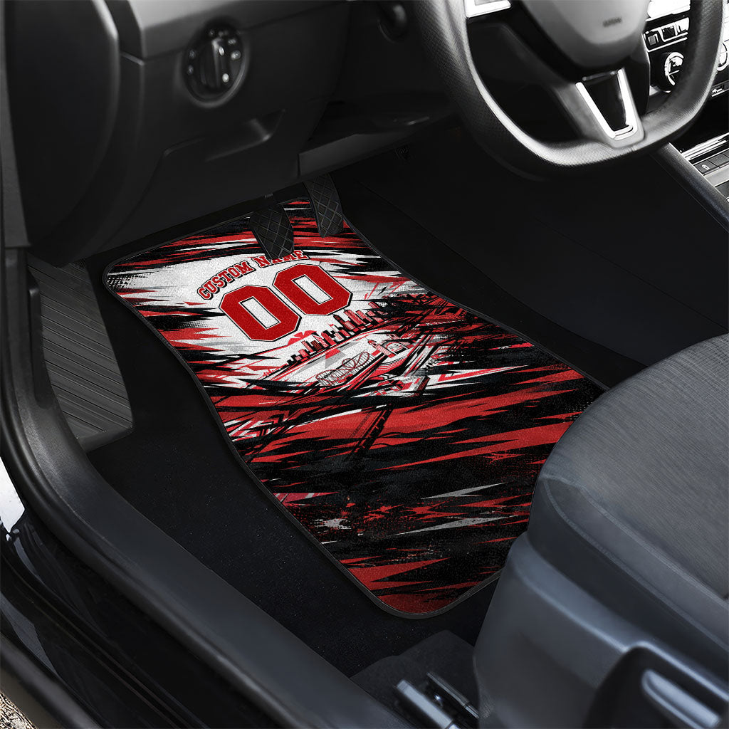 Personalised St Kilda Saints Fan Pride Car Mats Crusader Mascot Graphic Art With Melbourne City Skyline