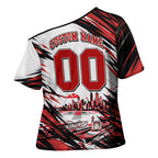 Personalised St Kilda Saints Fan Pride Cross Shoulder Shirt Crusader Mascot Graphic Art With Melbourne City Skyline