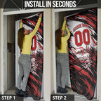 Personalised St Kilda Saints Fan Pride Door Cover Crusader Mascot Graphic Art With Melbourne City Skyline