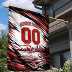 Personalised St Kilda Saints Fan Pride Garden Flag Crusader Mascot Graphic Art With Melbourne City Skyline