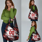 Personalised St Kilda Saints Fan Pride Grocery Bag Crusader Mascot Graphic Art With Melbourne City Skyline