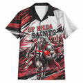 Personalised St Kilda Saints Fan Pride Hawaiian Shirt Crusader Mascot Graphic Art With Melbourne City Skyline