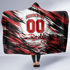 Personalised St Kilda Saints Fan Pride Hooded Blanket Crusader Mascot Graphic Art With Melbourne City Skyline