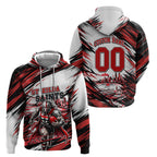 Personalised St Kilda Saints Fan Pride Hoodie Crusader Mascot Graphic Art With Melbourne City Skyline