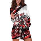 Personalised St Kilda Saints Fan Pride Hoodie Dress Crusader Mascot Graphic Art With Melbourne City Skyline