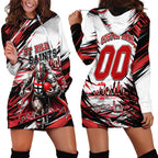 Personalised St Kilda Saints Fan Pride Hoodie Dress Crusader Mascot Graphic Art With Melbourne City Skyline