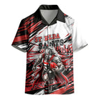 Personalised St Kilda Saints Fan Pride Kid Hawaiian Shirt Crusader Mascot Graphic Art With Melbourne City Skyline