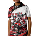 Personalised St Kilda Saints Fan Pride Kid Polo Shirt Crusader Mascot Graphic Art With Melbourne City Skyline