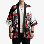 Personalised St Kilda Saints Fan Pride Kimono Crusader Mascot Graphic Art With Melbourne City Skyline