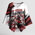 Personalised St Kilda Saints Fan Pride Kimono Sleeve Blouse Crusader Mascot Graphic Art With Melbourne City Skyline