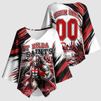 Personalised St Kilda Saints Fan Pride Kimono Sleeve Blouse Crusader Mascot Graphic Art With Melbourne City Skyline