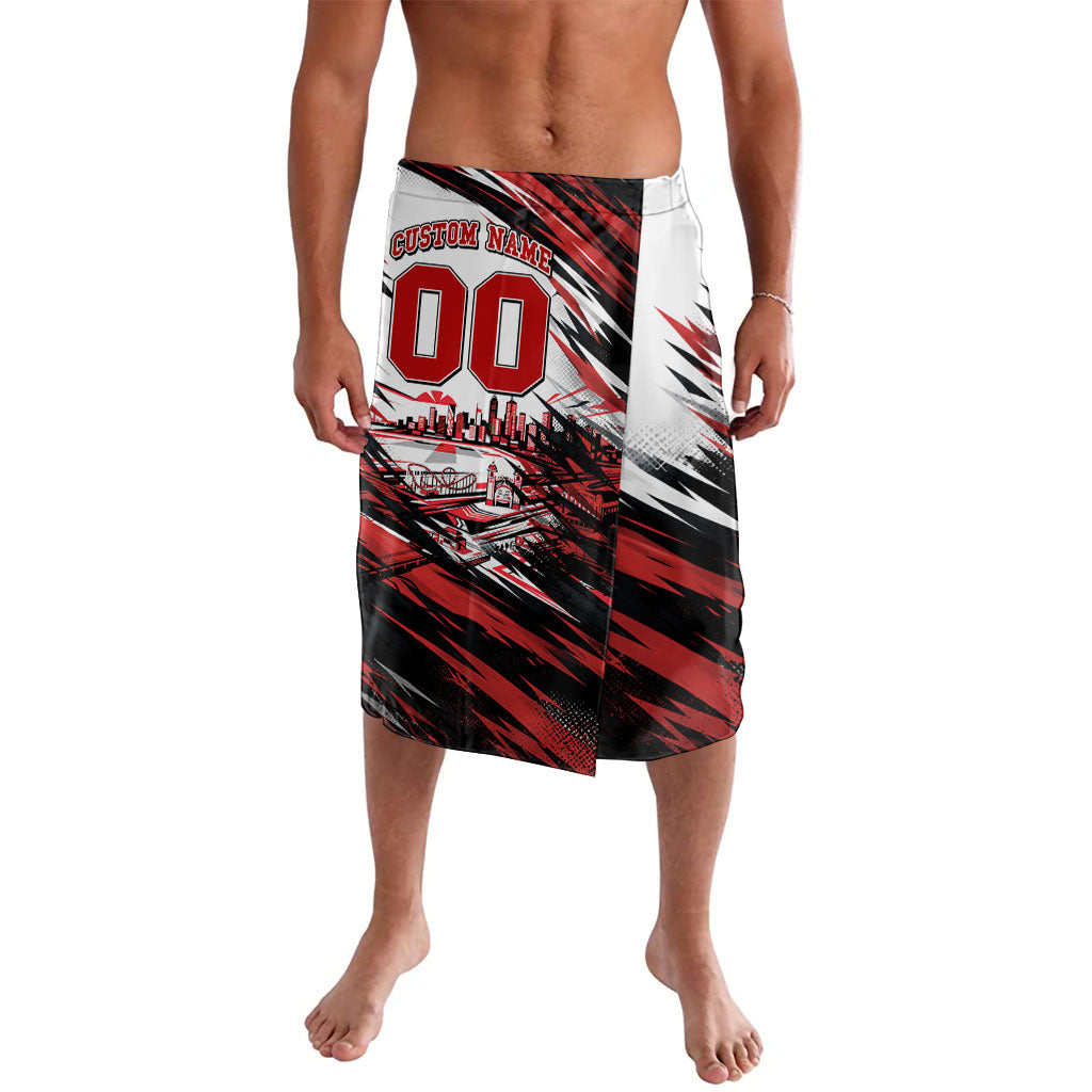 Personalised St Kilda Saints Fan Pride Lavalava Crusader Mascot Graphic Art With Melbourne City Skyline