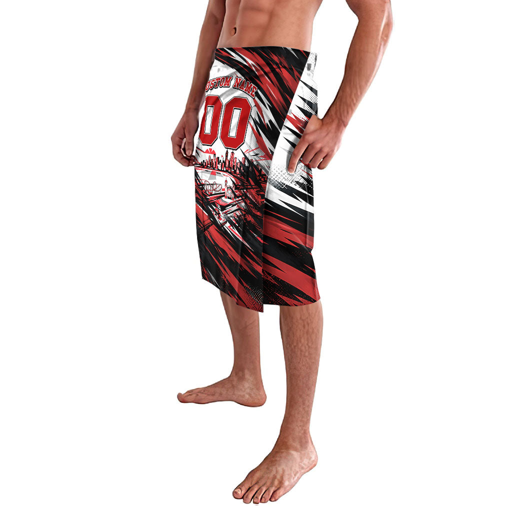 Personalised St Kilda Saints Fan Pride Lavalava Crusader Mascot Graphic Art With Melbourne City Skyline
