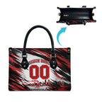 Personalised St Kilda Saints Fan Pride Leather Bag Crusader Mascot Graphic Art With Melbourne City Skyline