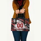Personalised St Kilda Saints Fan Pride Leather Bag Crusader Mascot Graphic Art With Melbourne City Skyline