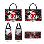 Personalised St Kilda Saints Fan Pride Leather Bag Crusader Mascot Graphic Art With Melbourne City Skyline