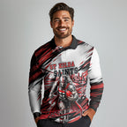 Personalised St Kilda Saints Fan Pride Long Sleeve Polo Shirt Crusader Mascot Graphic Art With Melbourne City Skyline