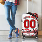 Personalised St Kilda Saints Fan Pride Luggage Cover Crusader Mascot Graphic Art With Melbourne City Skyline