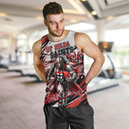 Personalised St Kilda Saints Fan Pride Men Tank Top Crusader Mascot Graphic Art With Melbourne City Skyline