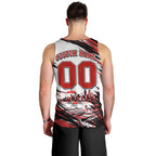 Personalised St Kilda Saints Fan Pride Men Tank Top Crusader Mascot Graphic Art With Melbourne City Skyline