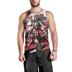 Personalised St Kilda Saints Fan Pride Men Tank Top Crusader Mascot Graphic Art With Melbourne City Skyline