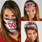Personalised St Kilda Saints Fan Pride Neck Gaiter Crusader Mascot Graphic Art With Melbourne City Skyline
