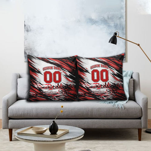 Personalised St Kilda Saints Fan Pride Pillow Cover Crusader Mascot Graphic Art With Melbourne City Skyline