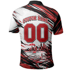 Personalised St Kilda Saints Fan Pride Polo Shirt Crusader Mascot Graphic Art With Melbourne City Skyline