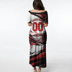 Personalised St Kilda Saints Fan Pride Puletasi Crusader Mascot Graphic Art With Melbourne City Skyline