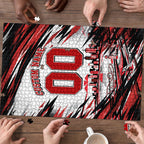 Personalised St Kilda Saints Fan Pride Puzzle Crusader Mascot Graphic Art With Melbourne City Skyline