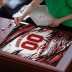 Personalised St Kilda Saints Fan Pride Puzzle Crusader Mascot Graphic Art With Melbourne City Skyline