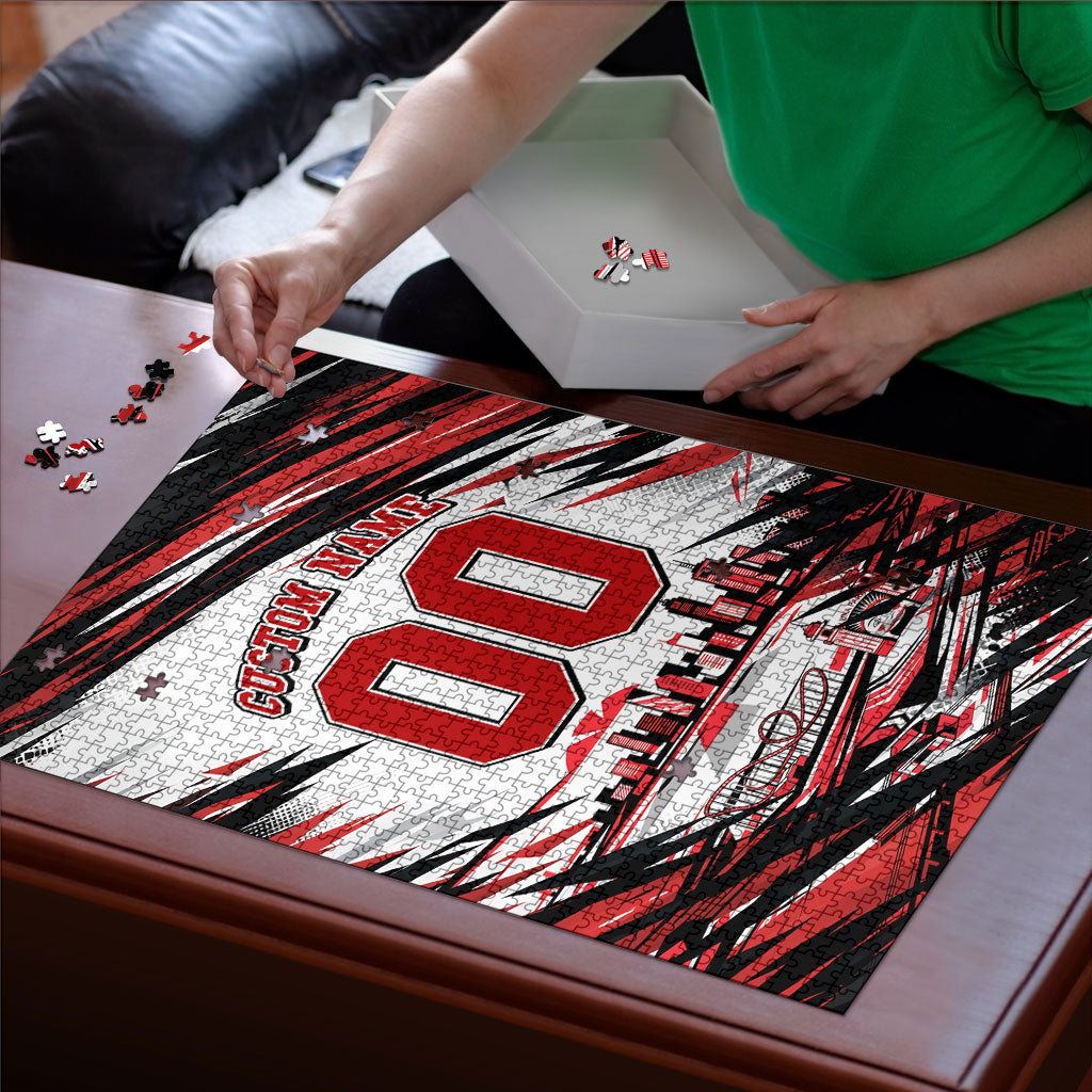 Personalised St Kilda Saints Fan Pride Puzzle Crusader Mascot Graphic Art With Melbourne City Skyline