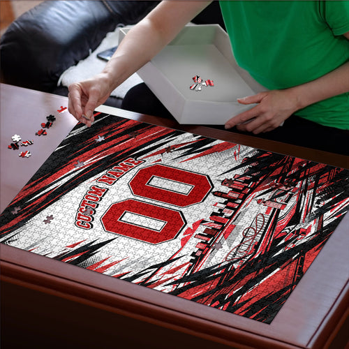 Personalised St Kilda Saints Fan Pride Puzzle Crusader Mascot Graphic Art With Melbourne City Skyline