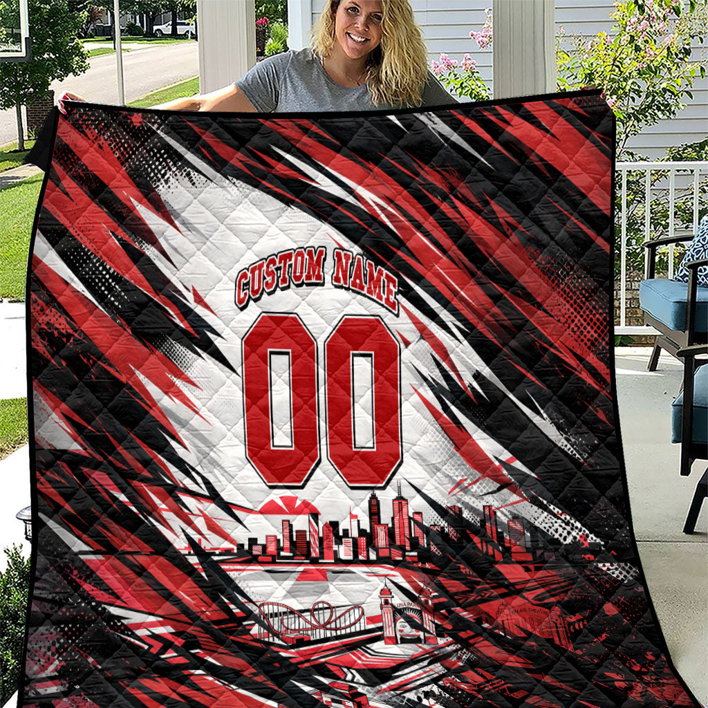 Personalised St Kilda Saints Fan Pride Quilt Crusader Mascot Graphic Art With Melbourne City Skyline