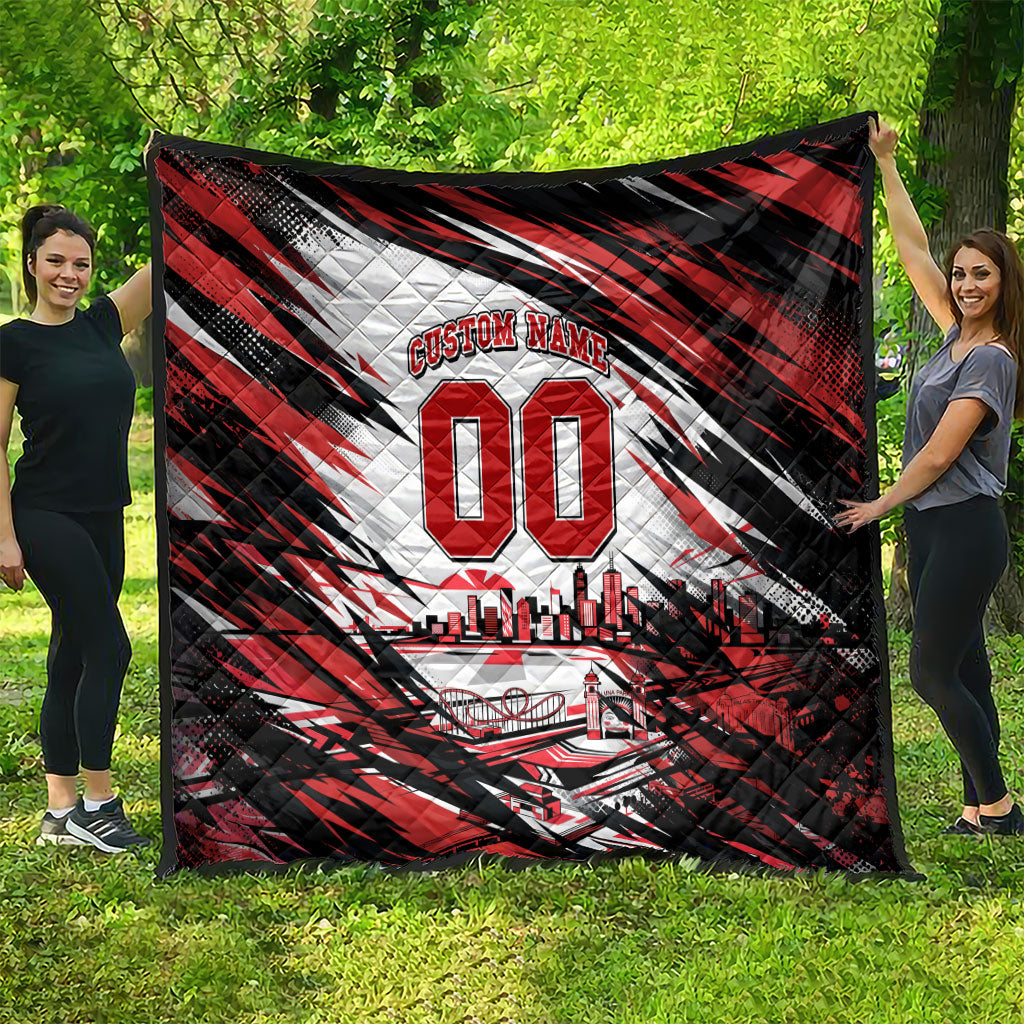 Personalised St Kilda Saints Fan Pride Quilt Crusader Mascot Graphic Art With Melbourne City Skyline