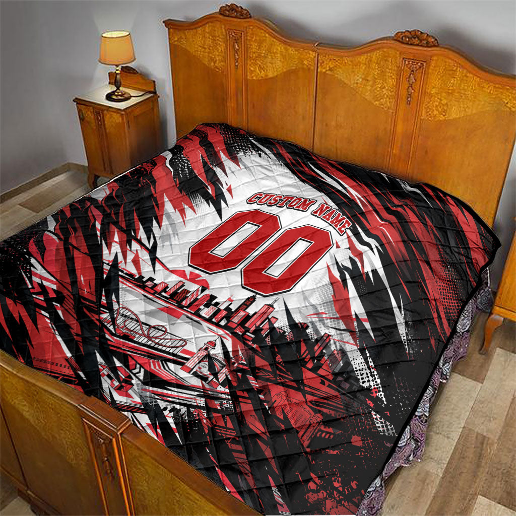 Personalised St Kilda Saints Fan Pride Quilt Crusader Mascot Graphic Art With Melbourne City Skyline