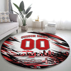 Personalised St Kilda Saints Fan Pride Round Carpet Crusader Mascot Graphic Art With Melbourne City Skyline