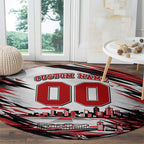 Personalised St Kilda Saints Fan Pride Round Carpet Crusader Mascot Graphic Art With Melbourne City Skyline