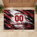 Personalised St Kilda Saints Fan Pride Rubber Doormat Crusader Mascot Graphic Art With Melbourne City Skyline