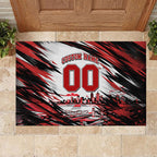 Personalised St Kilda Saints Fan Pride Rubber Doormat Crusader Mascot Graphic Art With Melbourne City Skyline