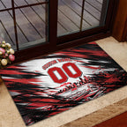 Personalised St Kilda Saints Fan Pride Rubber Doormat Crusader Mascot Graphic Art With Melbourne City Skyline
