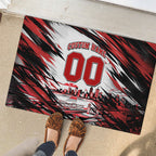 Personalised St Kilda Saints Fan Pride Rubber Doormat Crusader Mascot Graphic Art With Melbourne City Skyline